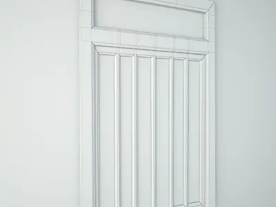 Antique Javanese Wall Panel Mirror 3D model