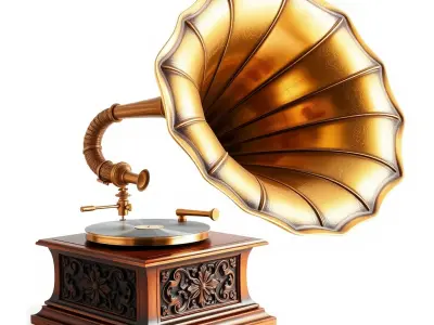 Vintage Gramophone D Model Pack Low-poly 3D model