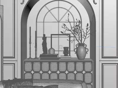 French style living room 3D model