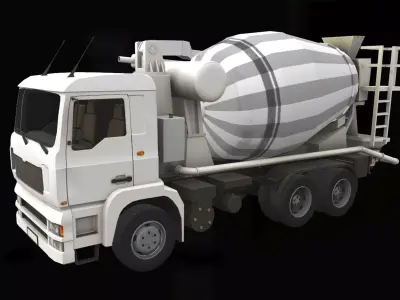 Concrete Mixer Low-poly 3D model