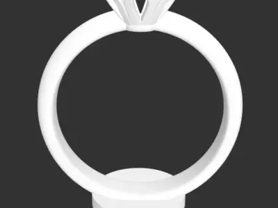 Decorative Solitaire Ring With Printing Base Free 3D model