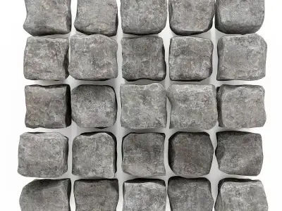 Stone cube granite panel n1 3D model