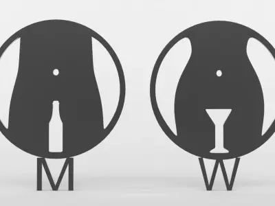 Bathroom Sign 3D model