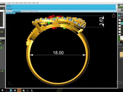 Romantic Rose Diamond Art Ring for Women  2811 3D print model