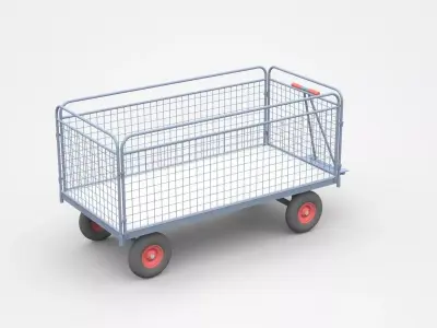 Empty Enclosed Container Cart  3D model