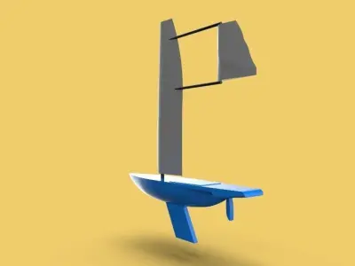 SURFING SAILING YACHT SHIP BOAT  3D model