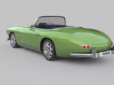 Generic Vintage Mid-Century Sports Roadster Low-poly 3D model
