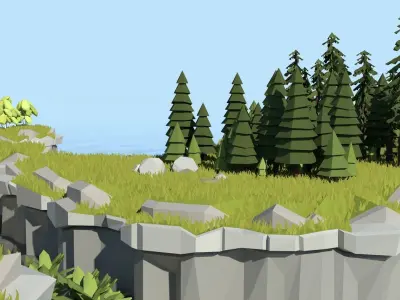 Low Poly Cliff Pack Free low-poly 3D model