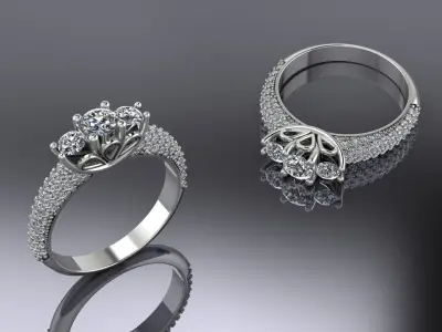 Jewelry Ring Gold 3D print model 56