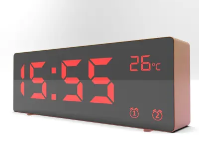 CLOCK PINKYELLOW RED Low-poly 3D model