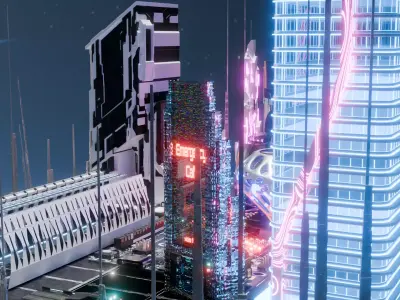 sci fi city 3D model