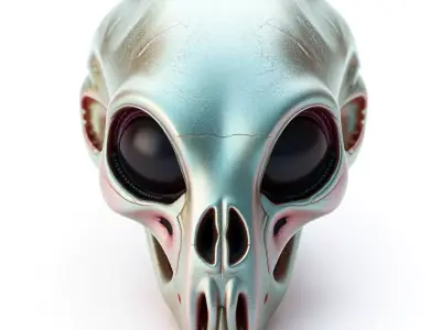 Stylized Alien Skull Model Low-poly 3D model