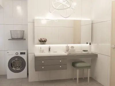 Bathroom modern with tiles 3D model