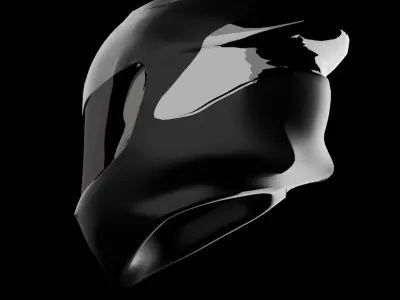 Futuristic Motorcycle Helmet Sci-Fi Full Face Visor 3D model
