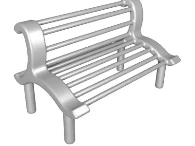 Steel Bench 3D model