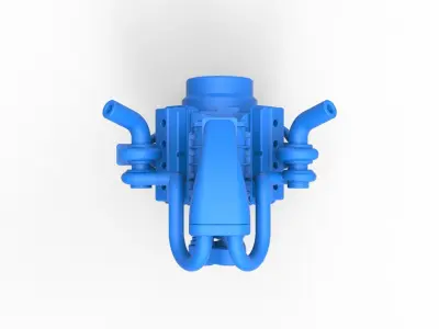 Twin turbo supercharged V8 Engine Version 4 Scale 1 to 25 3D print model