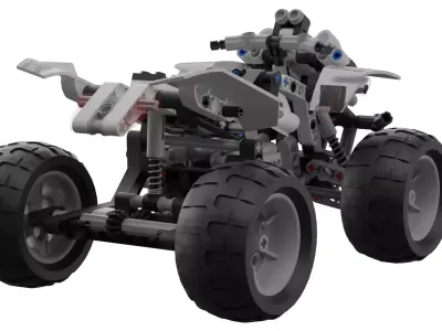 LEGO Quad-Bike Low-poly 3D model
