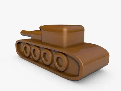 Wooden Toy Tank 3D model