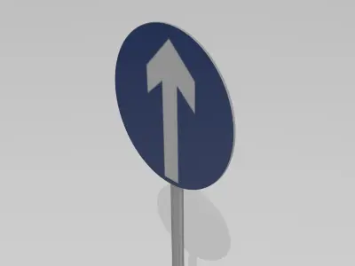 Go straight sign 3D model