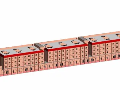 residential complex complete revit  project  P2 3D model