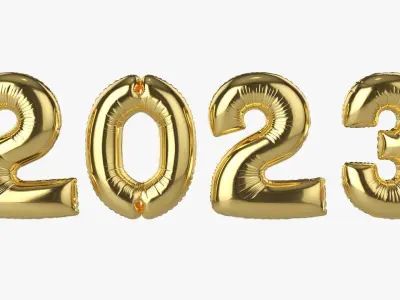 Foil balloon 2023 year numbers 3D model