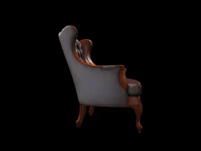 3d Model Features Interior With Comfortable Side Chair   3D model