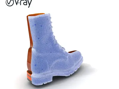 Realistic Leather Boot Model Pack for Interactive Rendering Low-poly 3D model