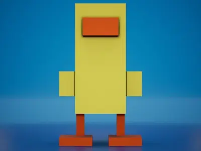 Voxel - Duckling Low-poly 3D model