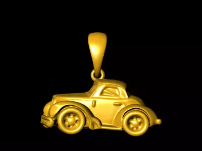 car pendant charms - one inch pendant 3D print model