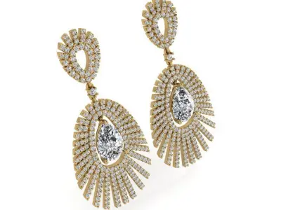 Chandelier Earring 3713 3D print model