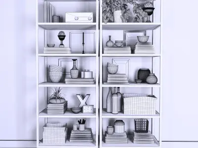 Shelves with decor 3D model