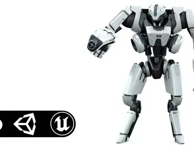 BATTLE DROID SYRIOS-D Rigged for Unreal Engine - Unity - MIXAMO 3D model