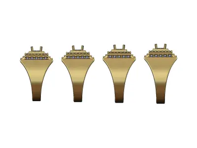 Square diamond cluster 16x16mm signet ring US sizes 7to10 3D print model