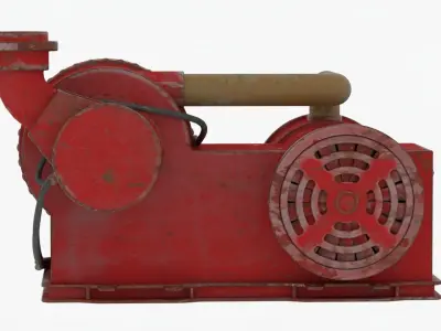 4k Water Centrifugal Pump Low-poly 3D model