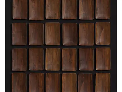 Wooden Plates Wall Decoration 3D model