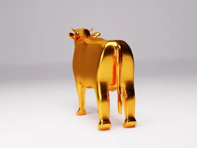 GOLD COW Low-poly 3D model