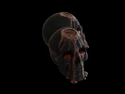 Halloween Bleeding Skull Candle 3D model