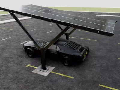 Y TYPE MODERN SOLAR CARPORT TYPE-18 3D model