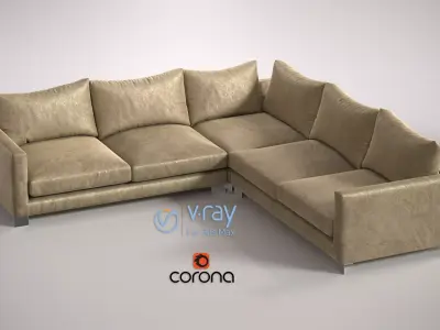 Sofa Zara Corner unit large  left hand facing extra deep 3D model