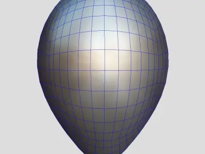 Balloon 3 with happy birthday written Low-poly 3D model