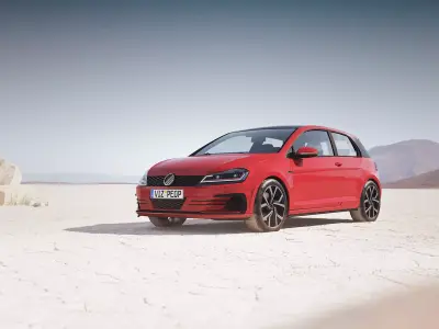 Small compact car unbranded 3D model