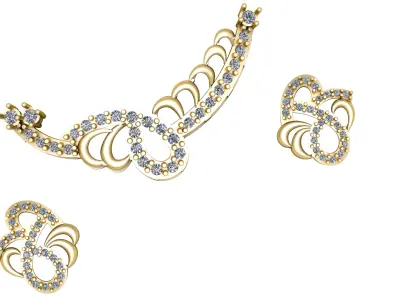 LUXURY WEDDING NECKLACE SET 3D PRINTABLE MODEL 3D print model