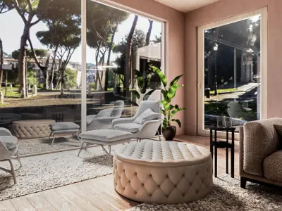 Modern Livingroom with Kitchen 3D model