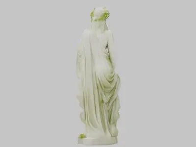 Elegant Marble Garden Statue Low-poly 3D model