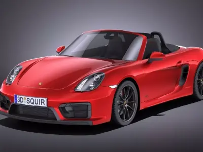 Porsche Boxster GTS 2017 VRAY 3D model