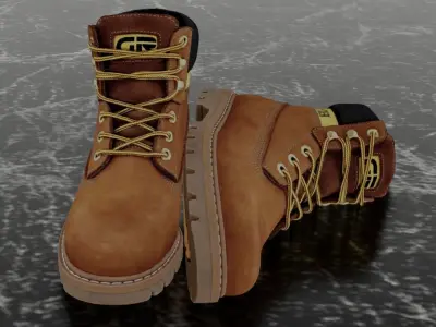 GREYDER - 3D BOOTS - CAMEL Low-poly 3D model