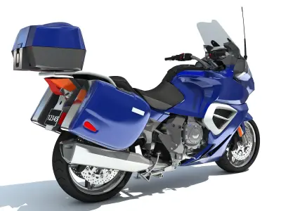 Blue Motorcycle 3D Models 3D model
