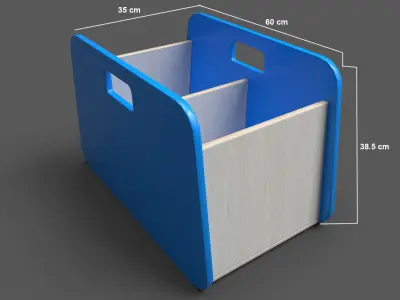 BacUp2Boxes Blue Low-poly 3D model