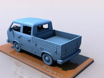 VOLKSWAGEN T3 TRANSPORTER PICKUP DOBLE CAB 1979 3D print model