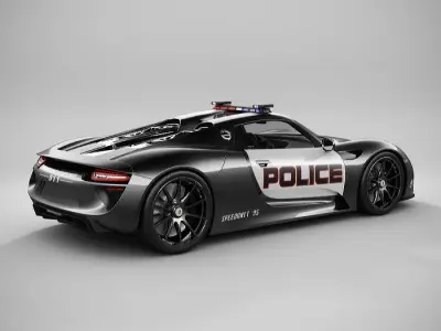 Porsche 918 Spyder Police - Lowpoly Low-poly 3D model